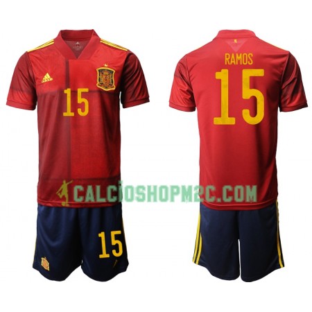 Spagna Ramos 15 Bambino Maglia Prima Euro 2020 Manica Corta (+ Pantaloncini)